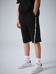 smALLSAINTS Black Logo Tape T-Shirt and Sweat Shorts Set - Image 6 of 15
