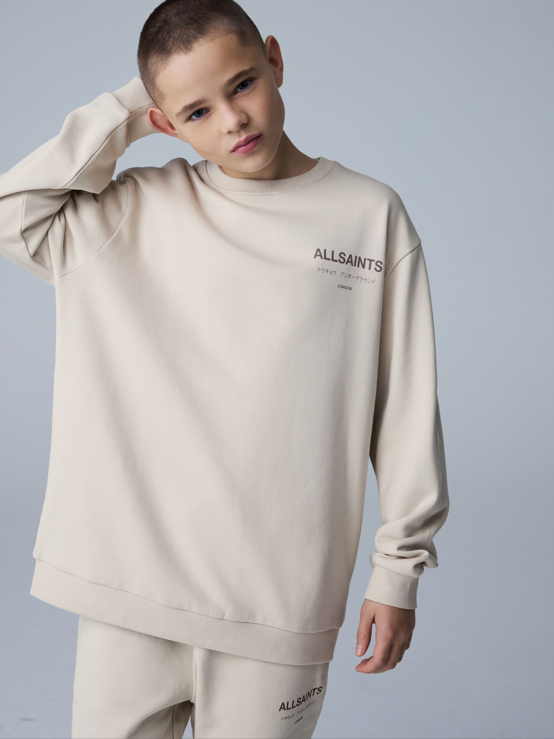Buy smALLSAINTS Neutral Oversized Underground Crew Neck Sweatshirt