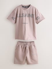smALLSAINTS Washed Pink Biggy Oversized T-Shirt and Sweat Shorts Set - Image 9 of 15