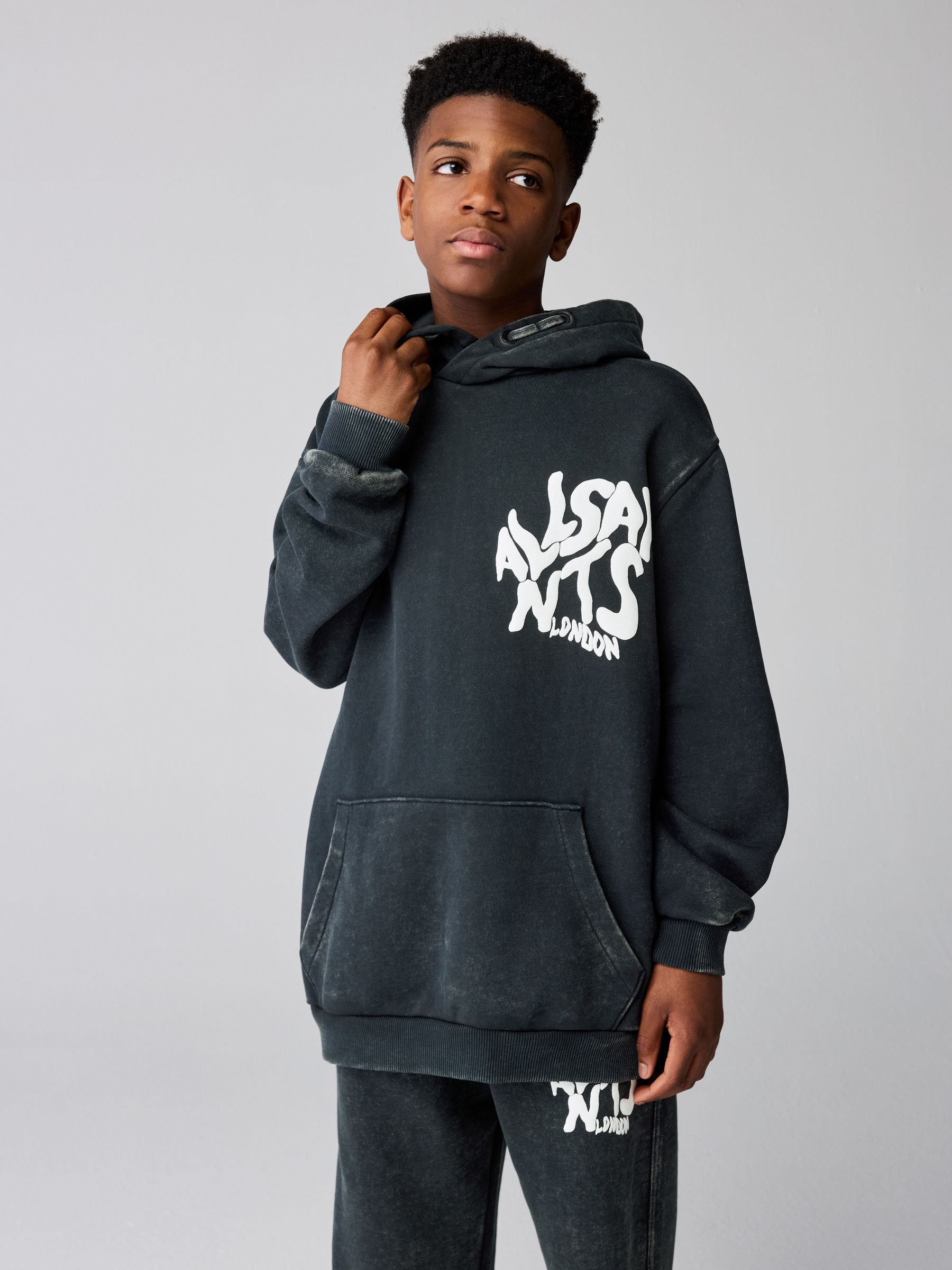 Buy smALLSAINTS Washed Black Oversized Orlando Pullover Hoodie