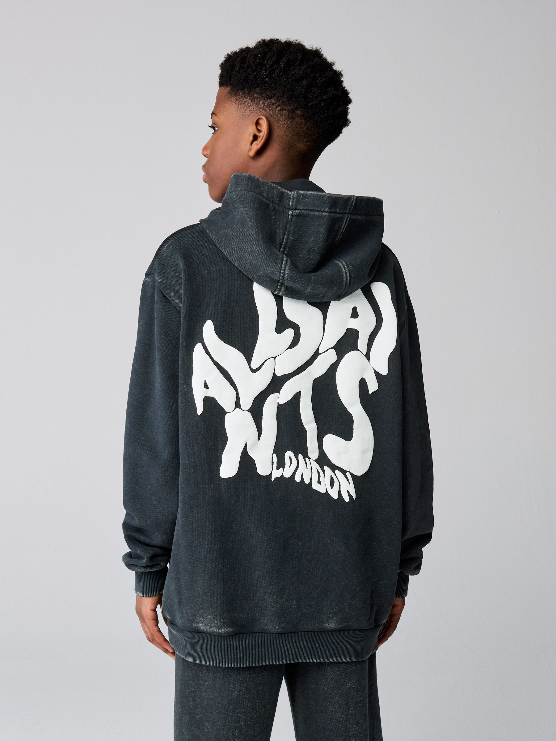 Buy smALLSAINTS Washed Black Oversized Orlando Pullover Hoodie