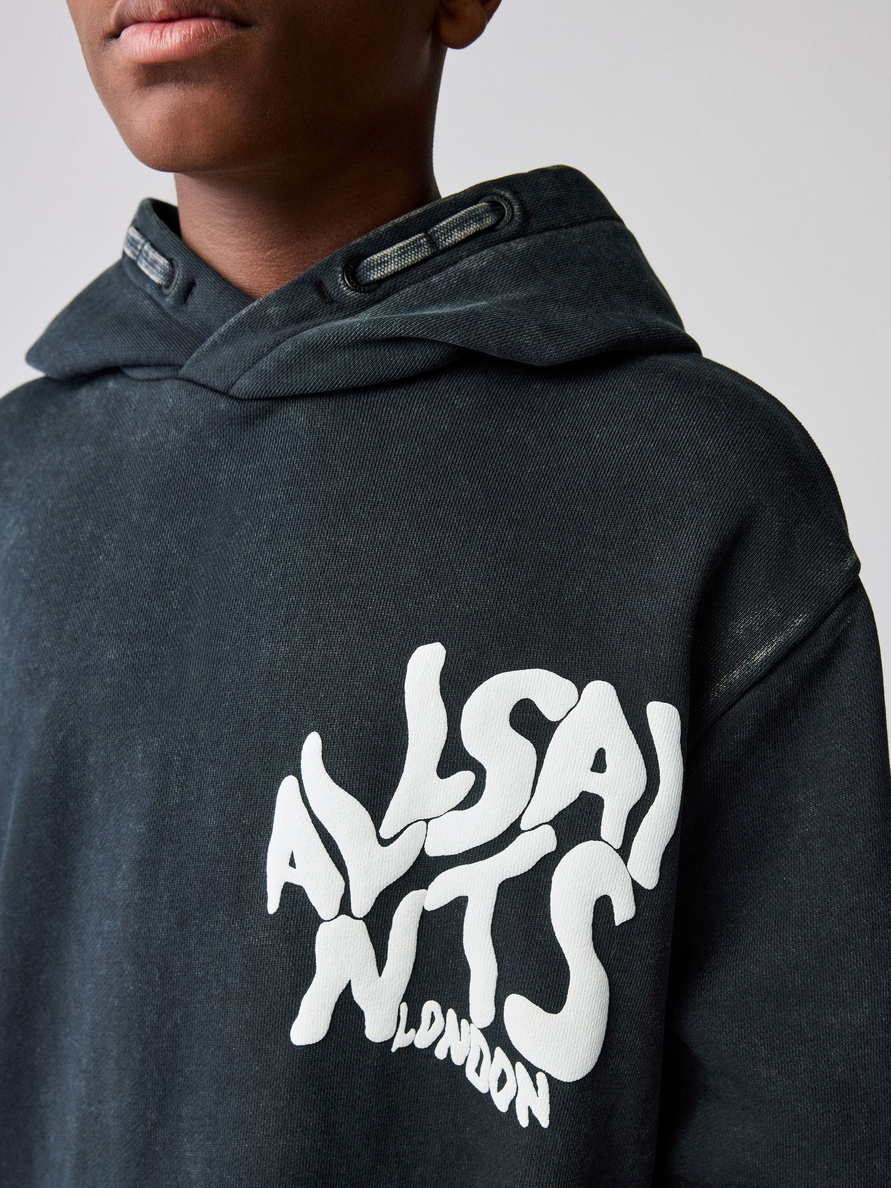 Buy smALLSAINTS Washed Black Oversized Orlando Pullover Hoodie