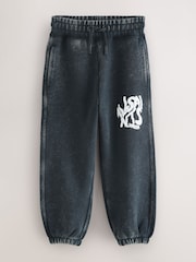 smALLSAINTS Washed Black Orlando Barrel Leg Joggers - Image 1 of 5