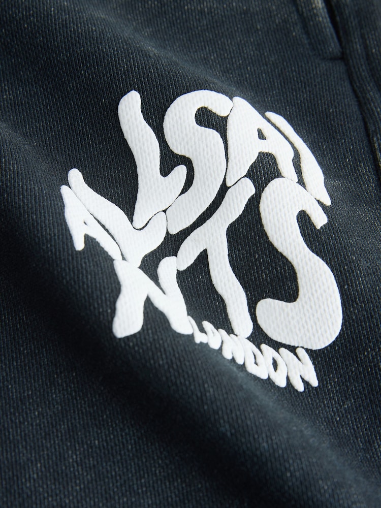 smALLSAINTS Washed Black Orlando Barrel Leg Joggers - Image 5 of 5