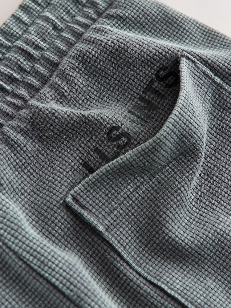 smALLSAINTS Washed Black Underground Waffle Polo Shirt and Short Set - Image 15 of 15 smALLSAINTS Washed Black Underground Waffle Polo Shirt and Short Set - Image 15 of 15