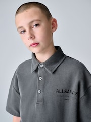 smALLSAINTS Washed Black Underground Waffle Polo Shirt and Short Set - Image 3 of 15