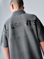 smALLSAINTS Washed Black Underground Waffle Polo Shirt and Short Set - Image 5 of 15