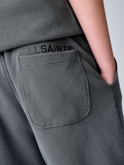 smALLSAINTS Washed Black Underground Waffle Polo Shirt and Short Set - Image 7 of 15