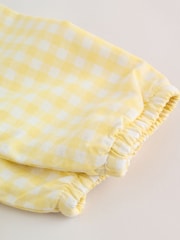 Yellow Gingham Lemon Embroidered - Baby Hooded Jacket (0mths-2yrs) - Imaginea 6 din 8