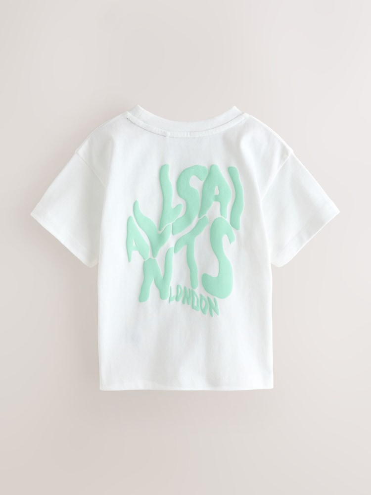 smALLSAINTS White Orlando Logo Oversized Crew Neck T-Shirt - Image 2 of 6 smALLSAINTS White Orlando Logo Oversized Crew Neck T-Shirt - Image 2 of 6