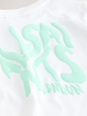 smALLSAINTS White Orlando Logo Oversized Crew Neck T-Shirt - Image 8 of 9