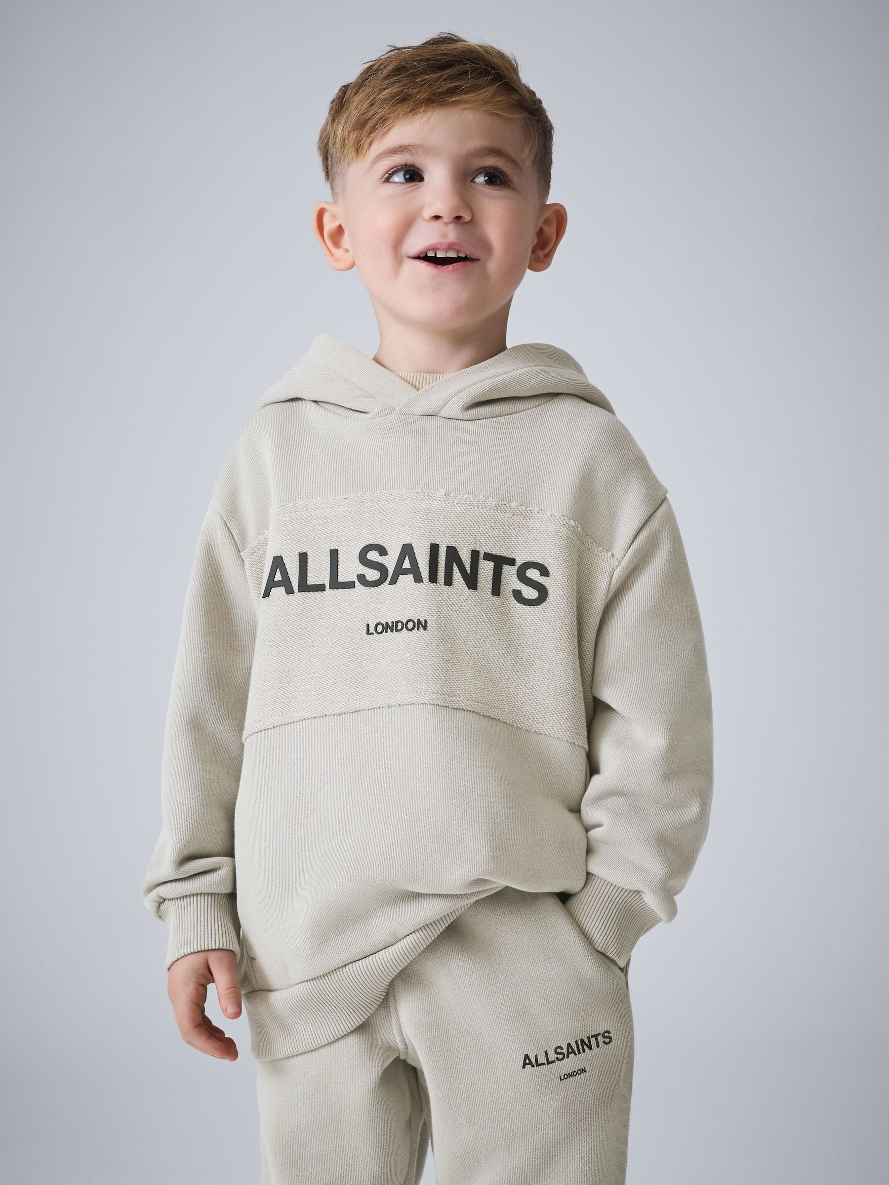 Buy smALLSAINTS Stone Logo Contrast Fabric Younger Pullover Hoodie