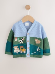 Blue/Green Baby Embroidered Cardigan (0mths-2yrs) - Image 1 of 6