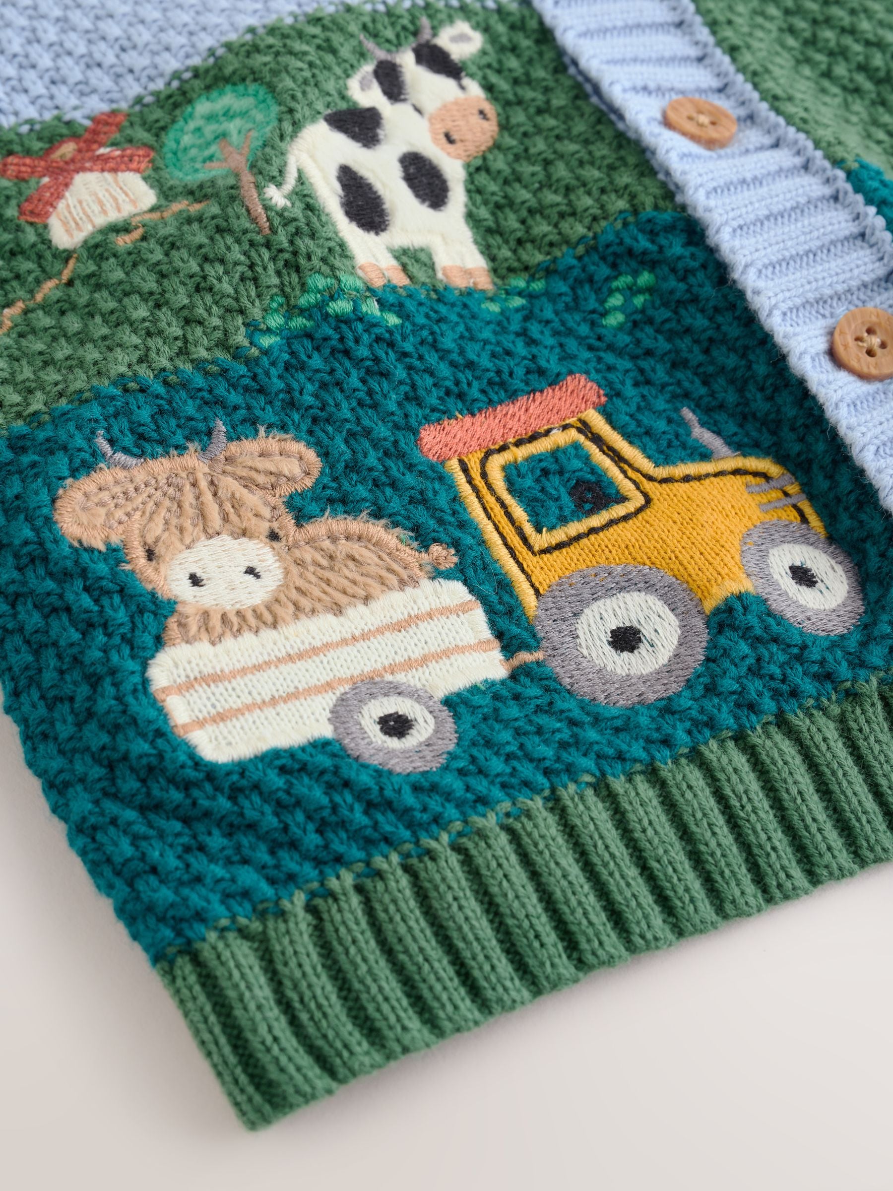 Buy Blue/Green Baby Embroidered Cardigan (0mths-2yrs) from Next USA