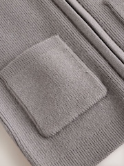 Charcoal Grey Zip front knitted Shacket (0mths-2yrs) - Image 5 of 7