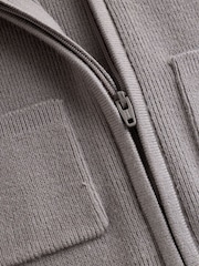 Charcoal Grey Zip front knitted Shacket (0mths-2yrs) - Image 7 of 7