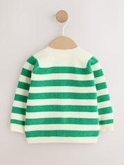 Verde - Striped Button Through Chenille Baby Cardigan (0mths-2yrs) - Imaginea 2 din 6
