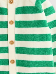 Verde - Striped Button Through Chenille Baby Cardigan (0mths-2yrs) - Imaginea 3 din 6