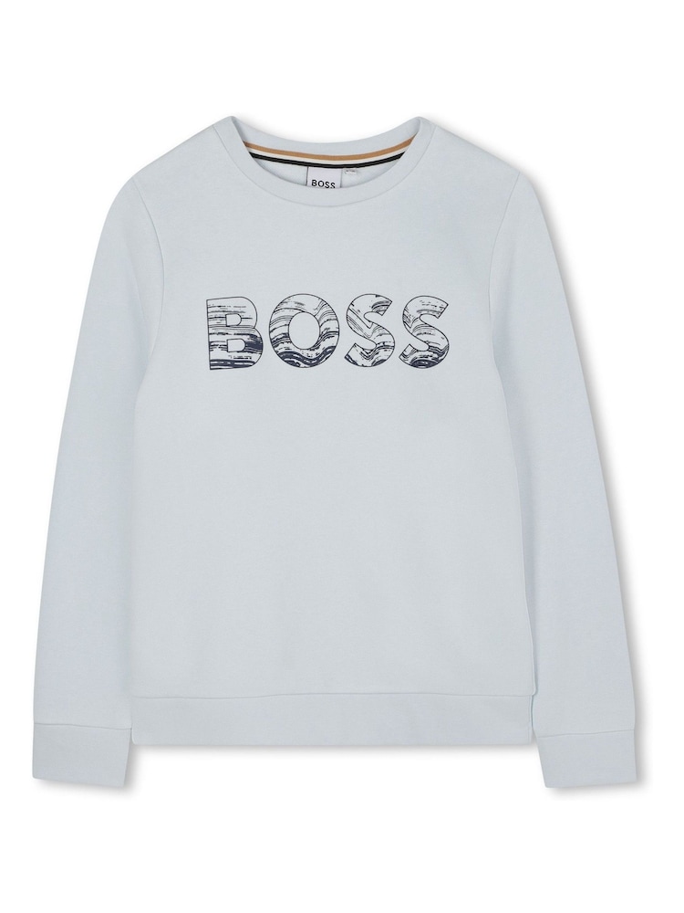 BOSS Blue Logo Sweatshirt - Image 1 of 4 BOSS Blue Logo Sweatshirt - Image 1 of 4