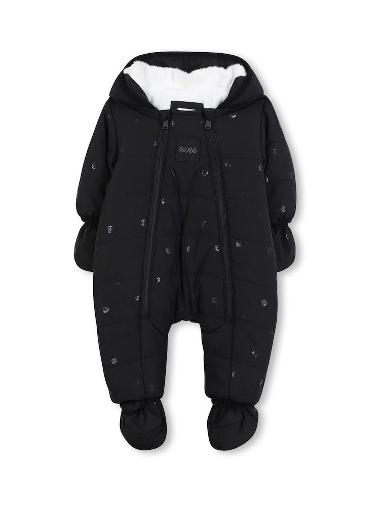 Preto - BOSS Logo Hooded Snowsuit - Imagem 1 de 3