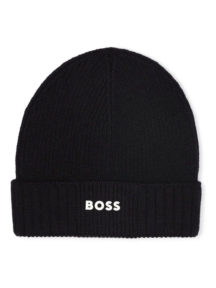 BOSS Black Logo Beanie Hat - Image 1 of 3