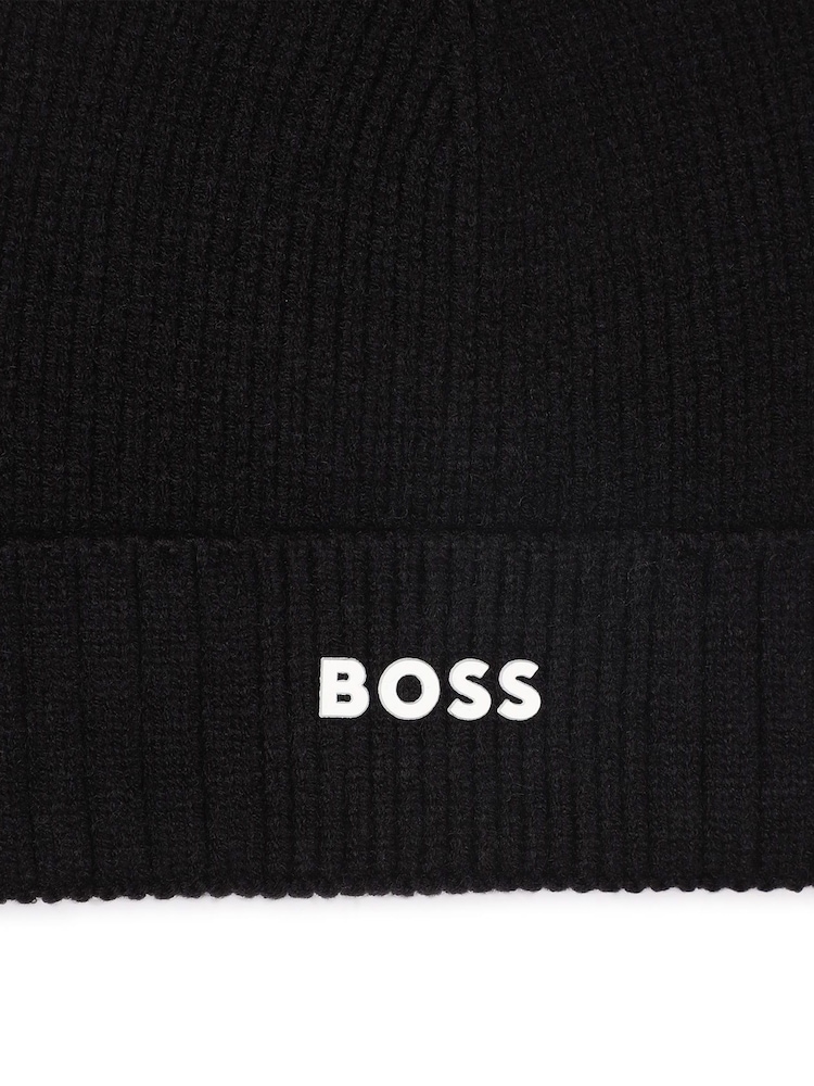 BOSS Black Logo Beanie Hat - Image 3 of 3
