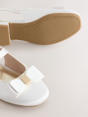 Baker by Ted Baker Ivory Satin Heeled Sling Back Ocassion Shoes - Image 3 of 6