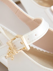 Baker by Ted Baker Ivory Satin Heeled Sling Back Ocassion Shoes - Image 6 of 6