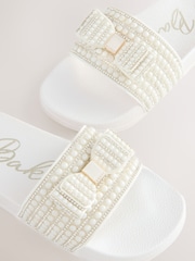 Baker by Ted Baker Embellished Pearl Sliders with Bow - Image 3 of 5