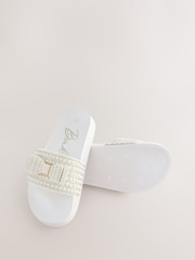 Baker by Ted Baker Embellished Pearl Sliders with Bow - Image 5 of 5