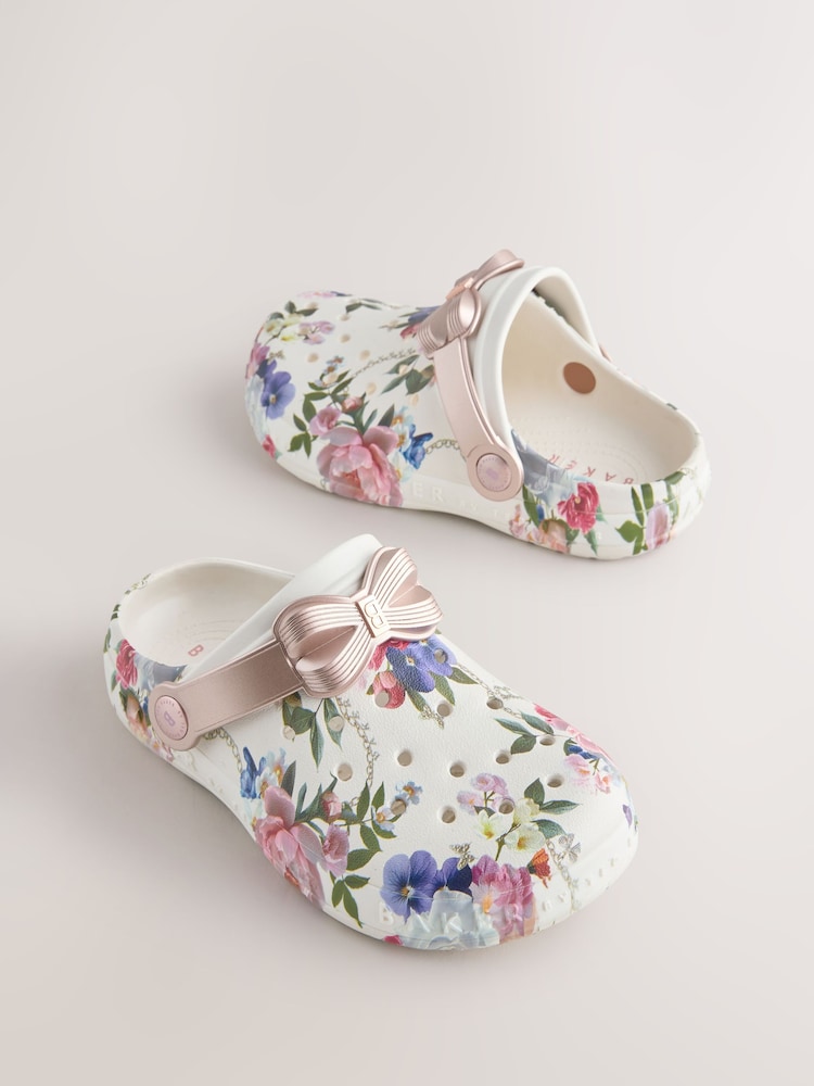 Baker by Ted Baker Bow Clog White Sandals - Image 1 of 6 Baker by Ted Baker Bow Clog White Sandals - Image 1 of 6