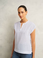Hobbs White Joanna Broderie Top - Image 1 of 4