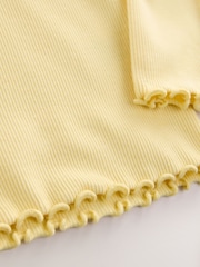 Lemon Yellow Dog Long sleeve Embroidered Ribbed Top (3mths-7yrs) - Image 7 of 8