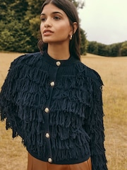Friends Like These Navy Tassle Detail Cardigan - Image 2 of 4