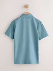 Blue Short Sleeve Jersey Polo Shirt (3-16yrs) - Image 6 of 8