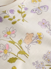 Ecru White Floral Short Sleeve Peplum T-Shirt (3mths-7yrs) - Image 4 of 4