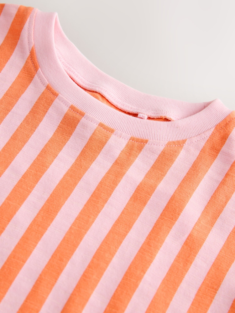 Pink/Orange Stripe Short Sleeve Peplum T-Shirt (3mths-7yrs) - Image 7 of 7 Pink/Orange Stripe Short Sleeve Peplum T-Shirt (3mths-7yrs) - Image 7 of 7