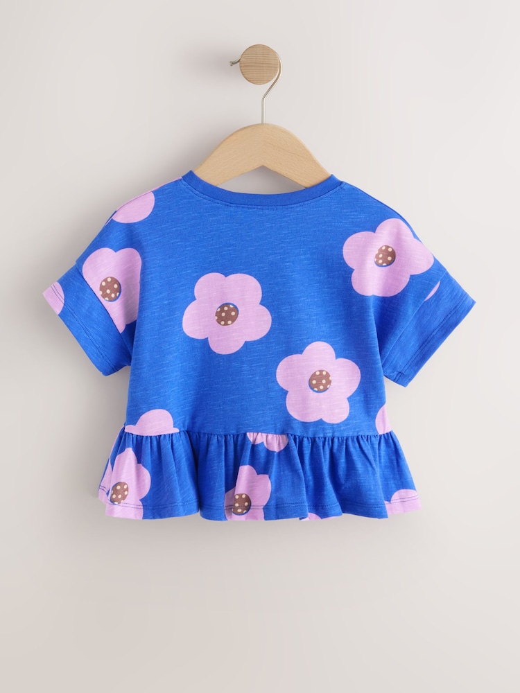 Blue Lilac Flower - Short Sleeve Peplum T-Shirt (3mths-7yrs) - Bild 2 von 4 Blue Lilac Flower - Short Sleeve Peplum T-Shirt (3mths-7yrs) - Bild 2 von 4