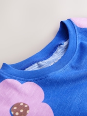 Blue Lilac Flower Short Sleeve Peplum T-Shirt (3mths-7yrs) - Image 7 of 7