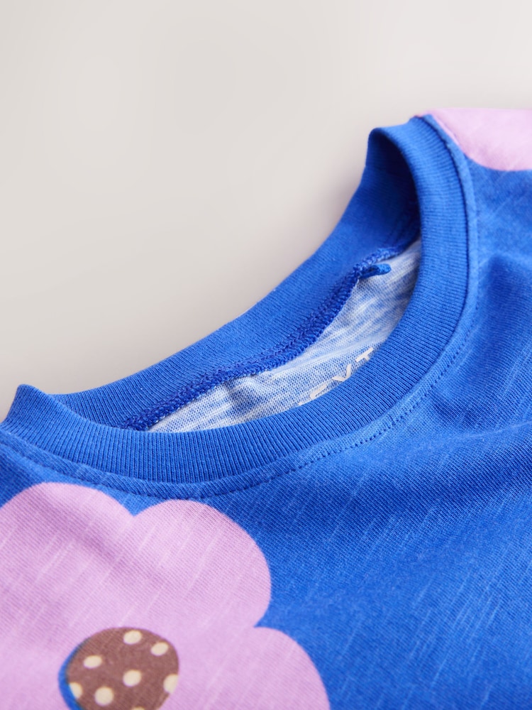 Blue Lilac Flower Short Sleeve Peplum T-Shirt (3mths-7yrs) - Image 7 of 7