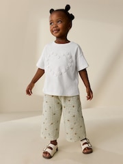 Ecru White Short Sleeve Heart Embroidered Top (3mths-7yrs) - Image 2 of 7