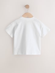 Ecru White Short Sleeve Heart Embroidered Top (3mths-7yrs) - Image 5 of 7