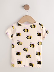 Ecru White Bee - Short Sleeve Rib T-Shirt (3mths-7yrs) - Imagen 5 de 7
