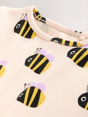 Ecru White Bee - Short Sleeve Rib T-Shirt (3mths-7yrs) - Imagen 7 de 7