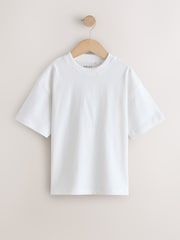 Black/White/Grey/Khaki Oversized Fit Short Sleeves T-Shirts 4 Pack (3-16yrs) - Image 2 of 8