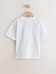 Black/White/Grey/Khaki Oversized Fit Short Sleeves T-Shirts 4 Pack (3-16yrs) - Image 6 of 8