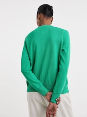 JD Williams Green Crew Neck Cardigan - Image 2 of 4