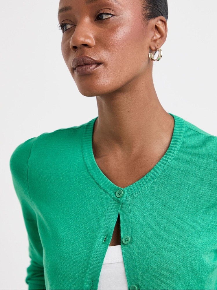 JD Williams Green Crew Neck Cardigan - Image 4 of 4