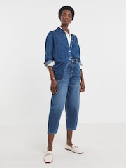 JD Williams Blue Barrel Leg Jeans - Image 3 of 4