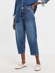 JD Williams Blue Barrel Leg Jeans - Image 4 of 4